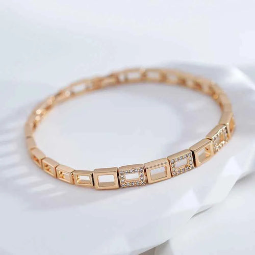 Rose Gold Square Link Bracelet