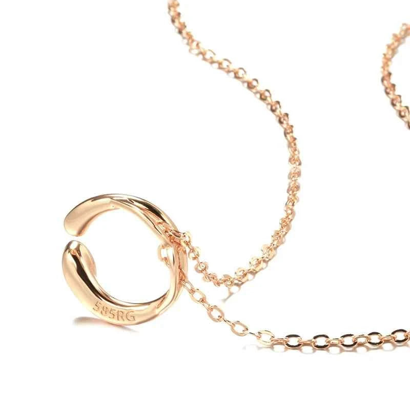 Round Rose Gold Pendant Necklace