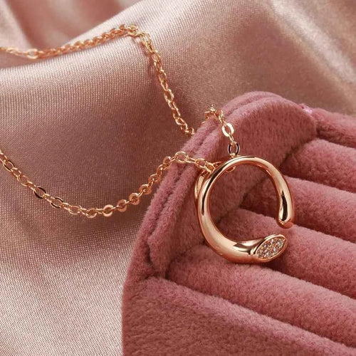 Round Rose Gold Pendant Necklace