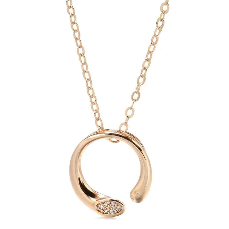 Round Rose Gold Pendant Necklace
