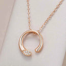Round Rose Gold Pendant Necklace