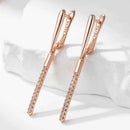 Rose Gold Linear Zircon Drop Earrings