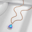 Rose Gold Triangular Color-Shift Zircon Pendant Necklace