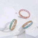 Rose Gold Pastel Zircon Eternity Band Ring