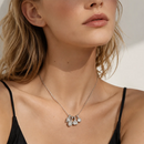 Hammered Multi Crystal Paperclip Necklace - SEIYI
