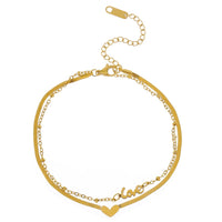 Layered Heart Anklet Delicate Summer Foot Jewelry