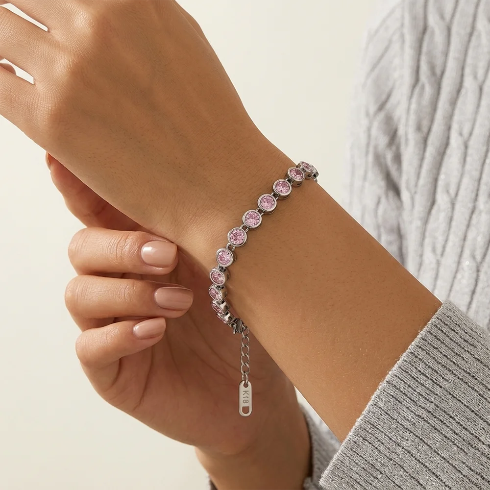 Bezel CZ Bubble Tennis Bracelet - SEIYI