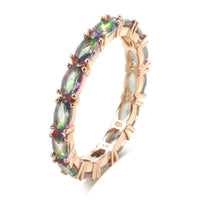 Rainbow Zircon Full Eternity Rose Gold Ring