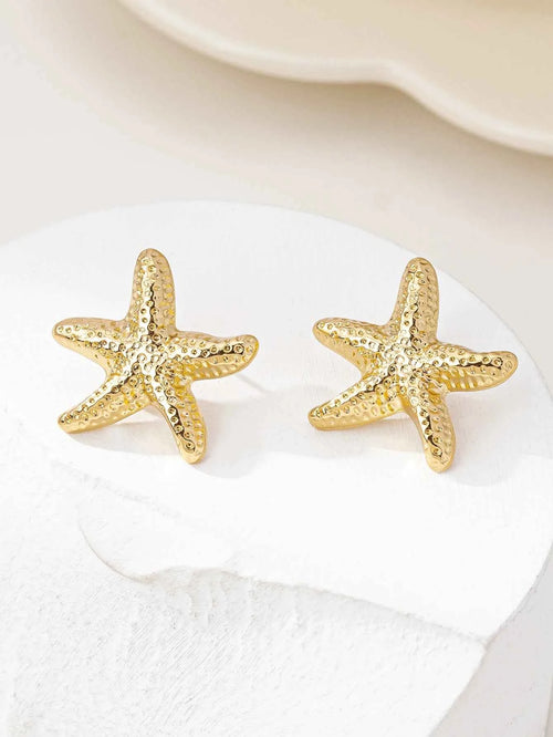 Simple Starfish Gold and Silver Earrings