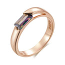 Rose Gold Colorful Zircon Baguette Band Ring