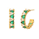 Triangular Crystal C-Hoop Earrings - SEIYI