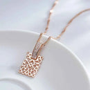 Rose Gold Filigree Zircon Pendant Necklace