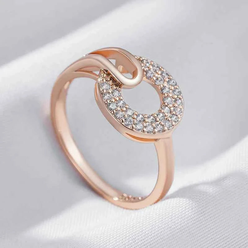 Pavé Circle Swirl Rose Gold Statement Ring