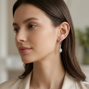 Knotted Teardrop CZ Hoop Earrings - SEIYI
