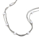 Layered Pearl Snake Chain Necklace - SEIYI