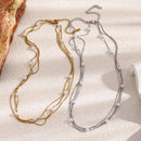 Layered Pearl Snake Chain Necklace - SEIYI