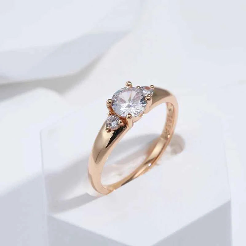 Three-Stone White Zircon Promise Ring