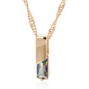 Rose Gold Colorful Zircon Bar Pendant Necklace