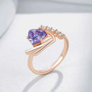 Purple Heart Zircon Crown Accent Ring