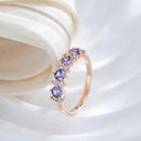 Purple & White Zircon Half Eternity Ring