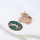 Rose Gold Green Zircon Lizard Drop Earrings