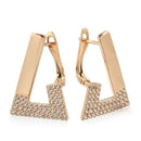 Rose Gold Geometric Triangle Zircon Drop Earrings
