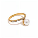 Pavé Band Pearl Stacking Ring - SEIYI