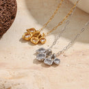 Hammered Multi Crystal Paperclip Necklace - SEIYI