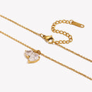 Intertwined Heart Zircon Pendant Necklace - SEIYI