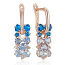 Rose Gold Blue Ombre Zircon Drop Earrings