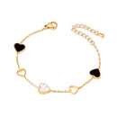 Heart Charm Shell & Enamel Bracelet