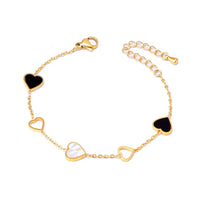 Heart Charm Shell & Enamel Bracelet