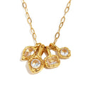 Hammered Multi Crystal Paperclip Necklace - SEIYI