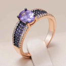 Purple Zircon with Ombre Pavé Band Ring