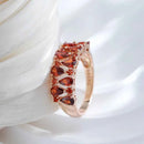 Fire Red Teardrop Zircon Statement Ring