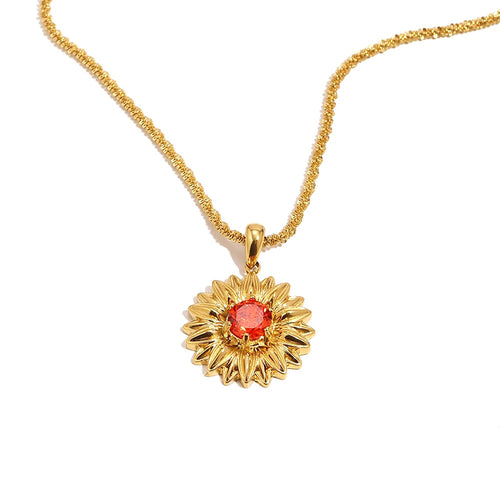 Sunflower Colored Zircon Pendant Necklace - SEIYI