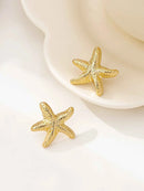 Simple Starfish Gold and Silver Earrings