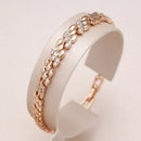Rose Gold Zircon Pavé Link Bracelet - SEIYI