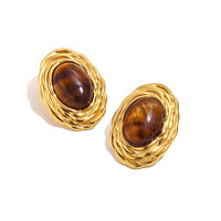 Twisted Frame Tiger's Eye Studs