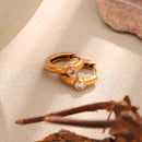 Single Round Crystal Mini Huggie Hoop Earrings - SEIYI