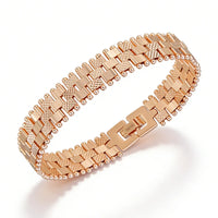 Textured Watch Band Statement Bracelet