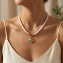 Abalone Pearl Beaded Pendant Necklace - SEIYI