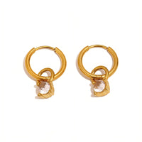 Double Loop Crystal Hoop Earrings