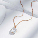 Elegant Cushion White Zircon Charm Necklace