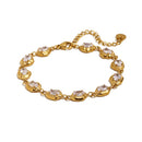 Hammered Link Crystal Bracelet - SEIYI