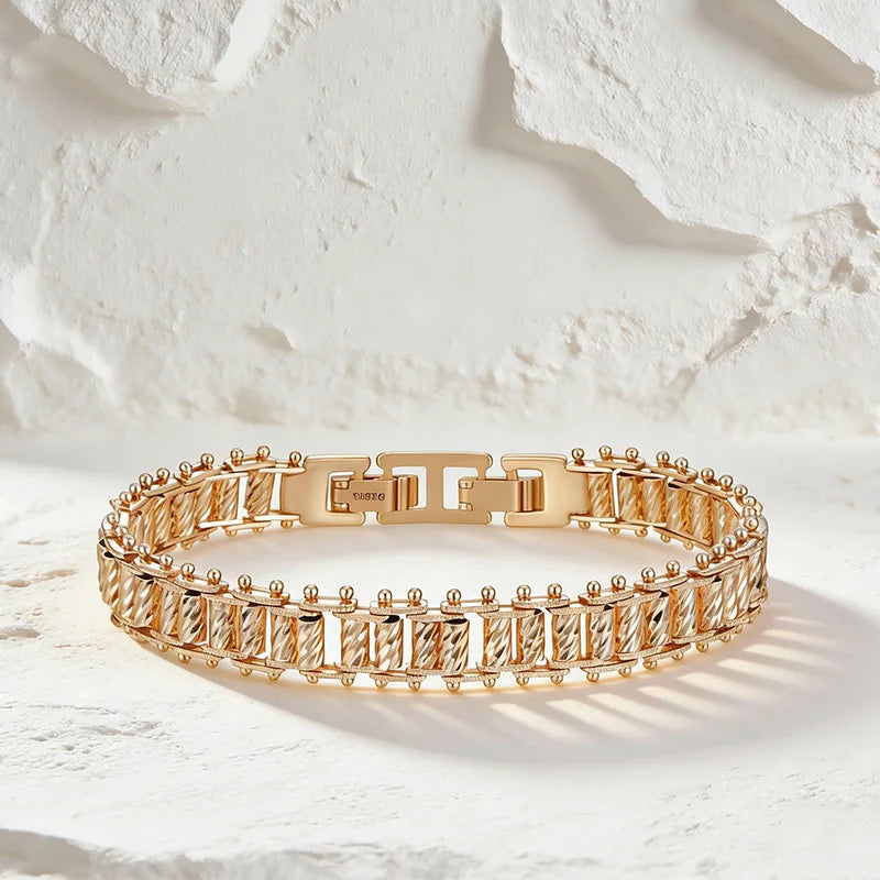 Twisted Bar Link Statement Bracelet - SEIYI