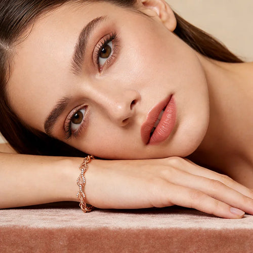 Twisted Leaf Zircon Pavé Bracelet - SEIYI