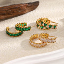 Triangular Crystal C-Hoop Earrings - SEIYI