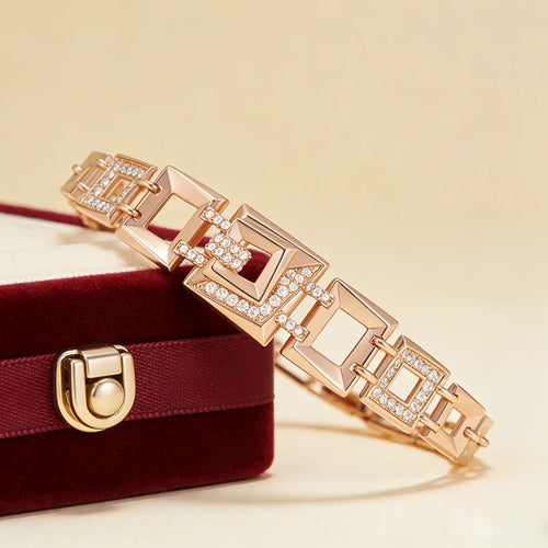 Geometric Zircon Link Statement Bracelet - SEIYI