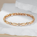 Rose Gold Oval Link Zircon Bracelet - SEIYI